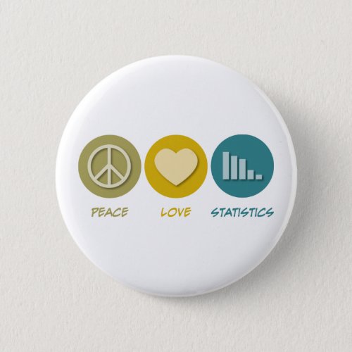 Peace Love Statistics Pinback Button