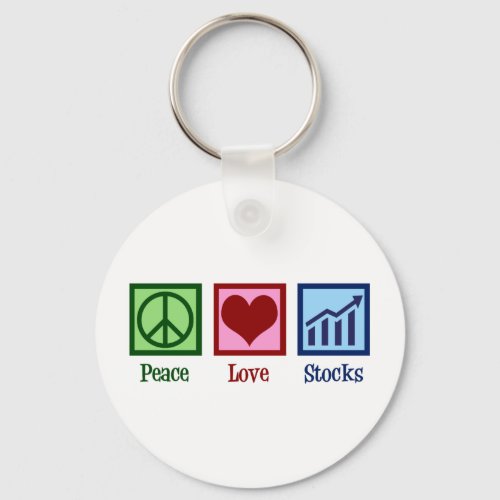 Peace Love Stocks Keychain