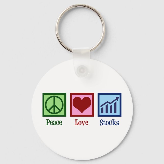 Peace Love Stocks Keychain (Front)