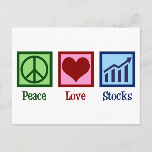 Peace Love Stocks Postcard