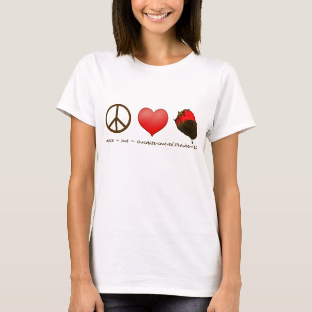 Peace Love Strawberries T-Shirt (Front)