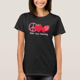 Peace Love Strawberry  Berries Berry  Strawberries T-Shirt