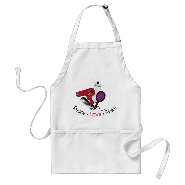 Peace Love Style Adult Apron (Front)