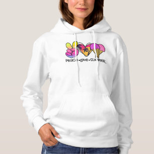Peace Love Summer Ice Cream Beach Vacation Hoodie