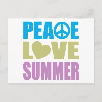 Peace Love Summer Postcard by LushLaundry at Zazzle