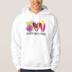 Peace Love Summer Surf Retro Vacation Hoodie