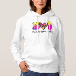 Peace Love Summer Surf Retro Vacation  Hoodie