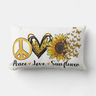 "Peace, Love, Sunflower"  Lumbar Pillow