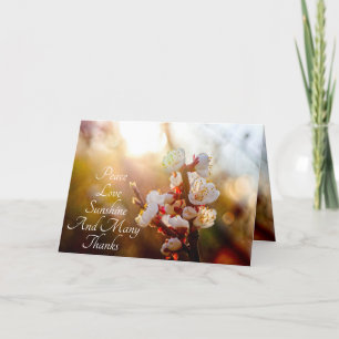 Peace, Love, Sunshine And Many Thanks Letterpress Thank You Card