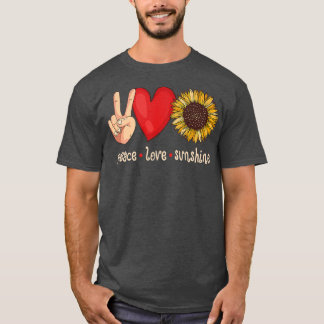 Peace Love Sunshine Large Plants Sunflower Premium T-Shirt