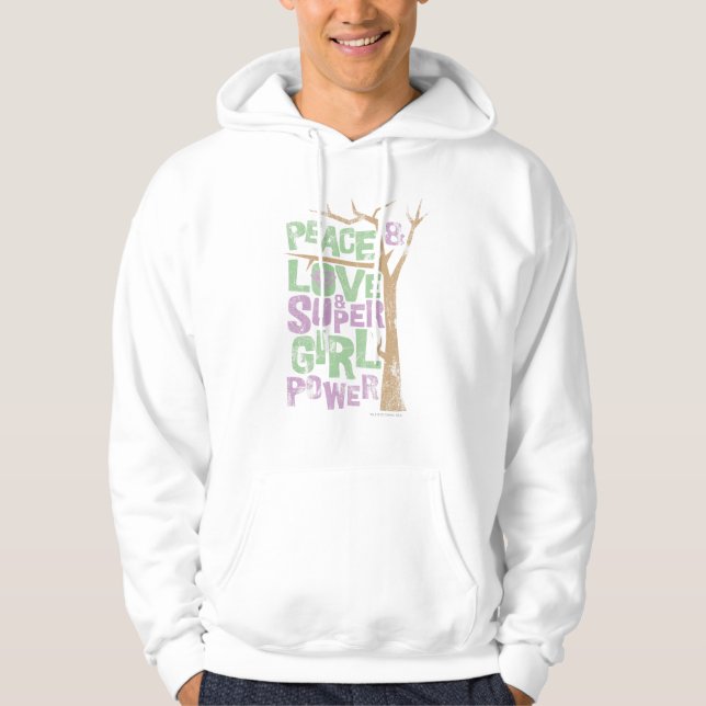 Peace Love & Supergirl Power Hoodie (Front)