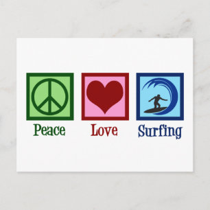 Peace Love Surfing Postcard