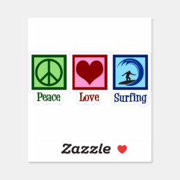 Peace Love Surfing Sticker