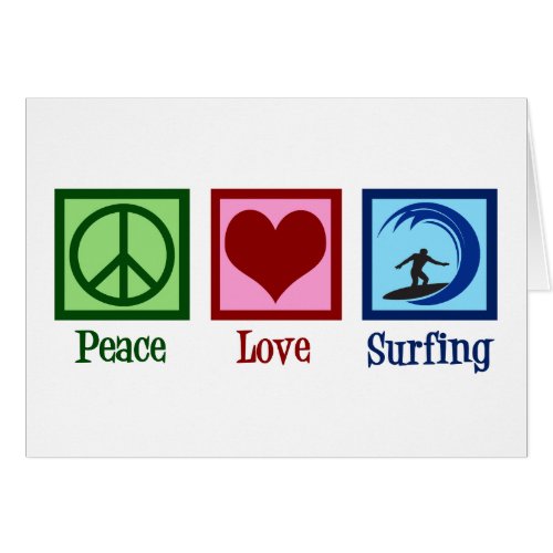 Peace Love Surfing Surf Shop Holiday Card