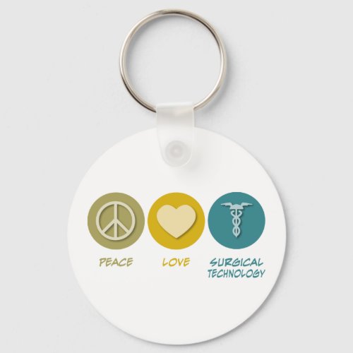 Peace Love Surgical Technology Keychain
