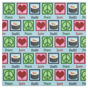 Peace Love Sushi Fabric