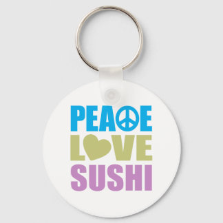 Peace Love Sushi Keychain