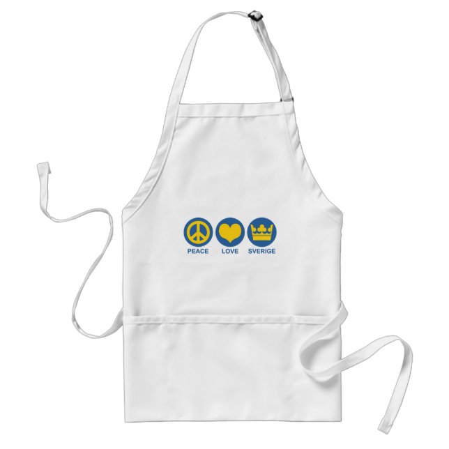 Peace Love Sverige Adult Apron (Front)