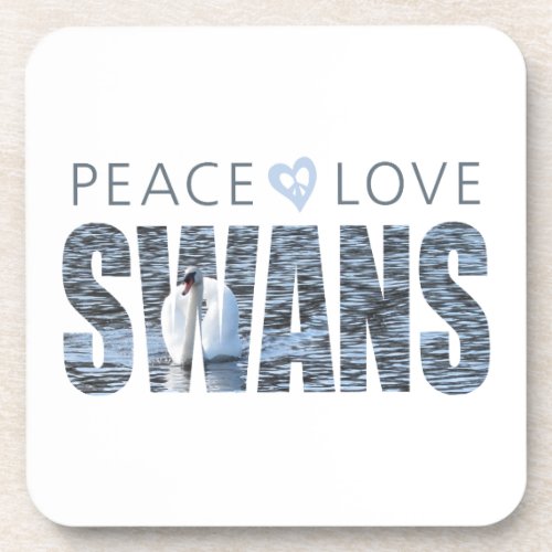 Peace Love Swans Beverage Coaster