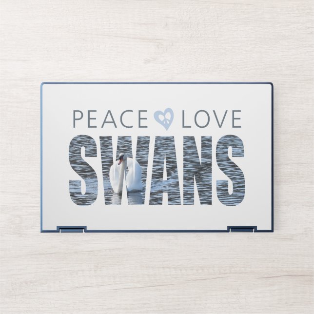 Peace Love Swans HP Laptop Skin (Front)