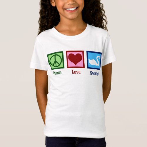 Peace Love Swans Kids T_Shirt