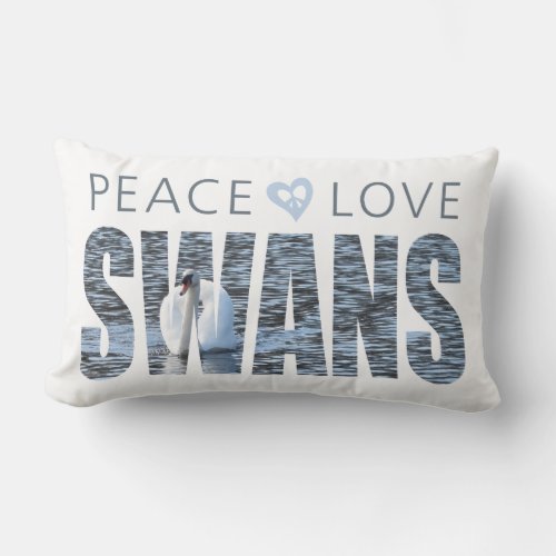 Peace Love Swans Lumbar Pillow
