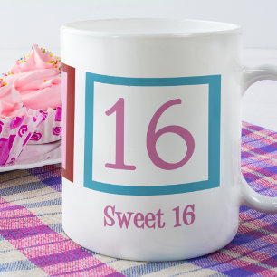 Peace Love Sweet 16 Cute 16th Birthday Coffee Mug