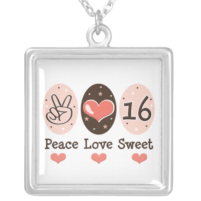 Peace Love Sweet 16 Necklace (Front)