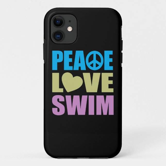 Peace Love Swim Case-Mate iPhone Case (Back)