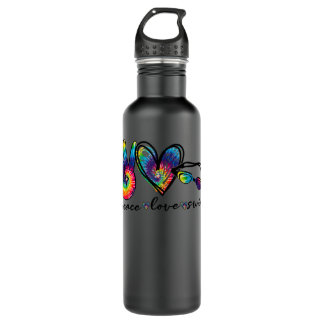 Peace Love Swim Goggles Tie Dye Swimmer Swimming W Stainless Steel Water Bottle