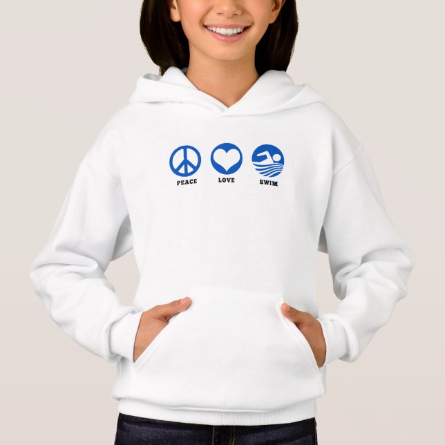 Peace Love Swim Hoodie (Front)