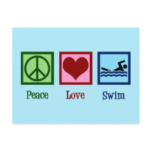 Peace Love Swim Postcard