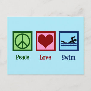 Peace Love Swim Postcard