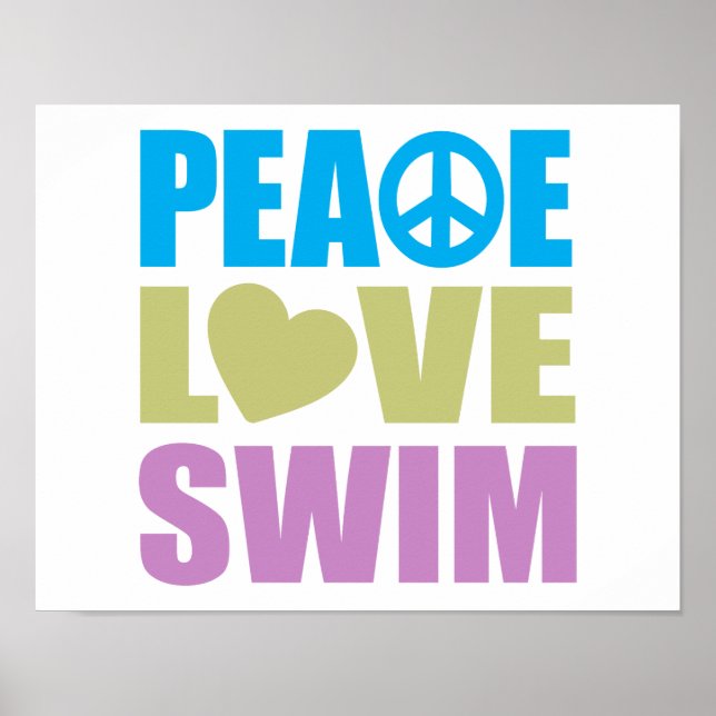 Peace Love Swim Poster (Front)