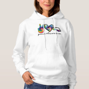 Peace Love Swim Tie Dye Swimmer Swimming Gifts Sum Hoodie