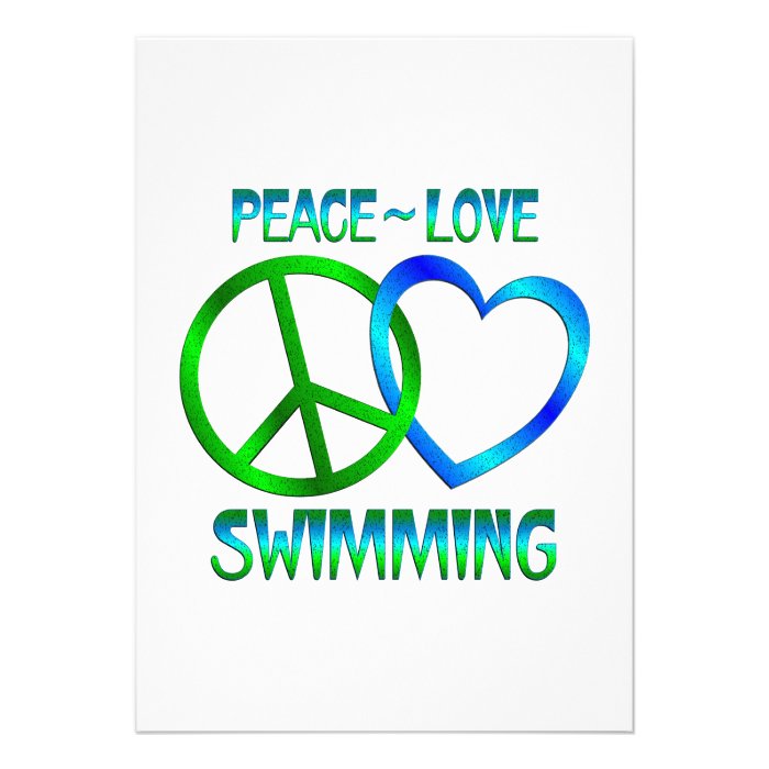 Peace Love SWIMMING Card