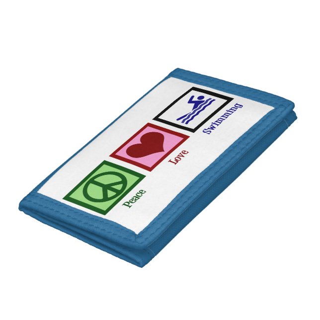 Peace Love Swimming Trifold Wallet (Bottom)