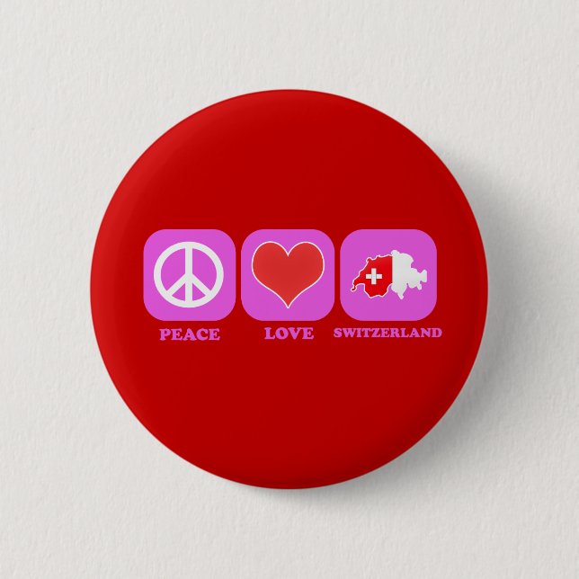 Peace Love Switzerland Button (Front)