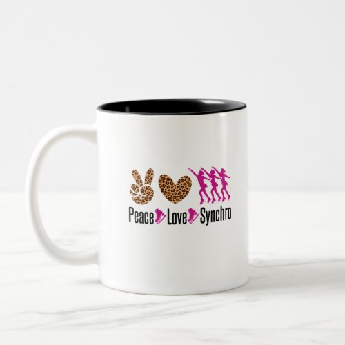 Peace Love Synchro Synchronized Skating Two_Tone Coffee Mug