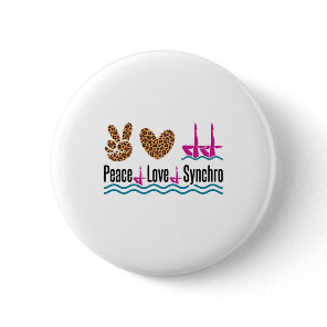 Peace Love Synchro Synchronized Swimming Artistic Button