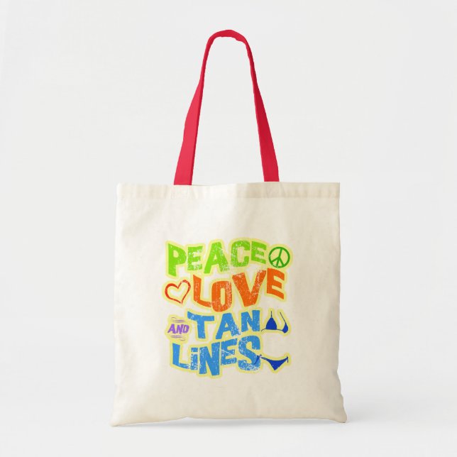 Peace Love Tan Lines Tote Bag (Front)