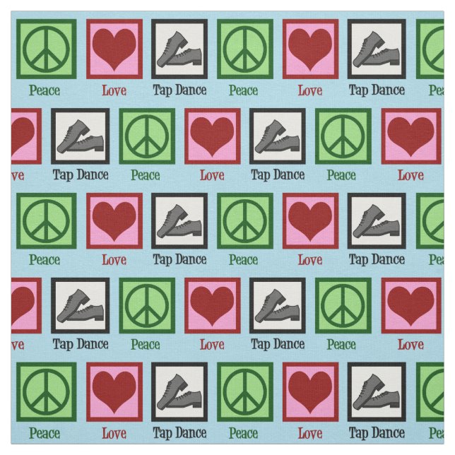 Peace Love Tap Dance Fabric (Swatch)