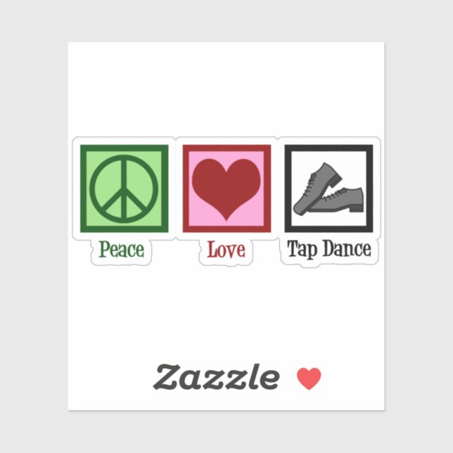 Peace Love Tap Dance Sticker (Sheet)