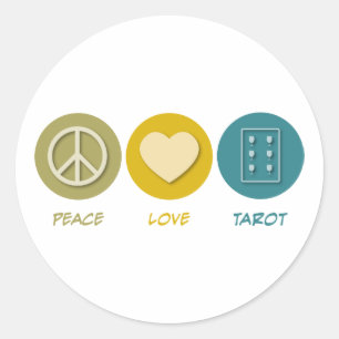 Peace Love Tarot Classic Round Sticker
