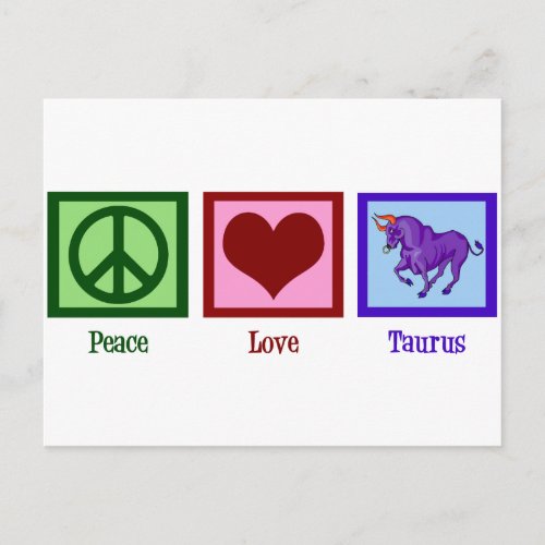 Peace Love Taurus Postcard