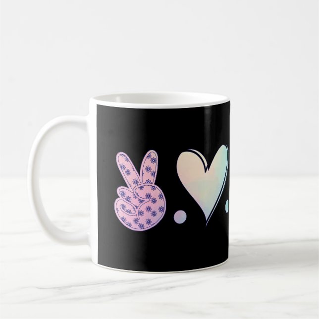 Peace Love Teach Back To School Teacher Coffee Mug (Left)