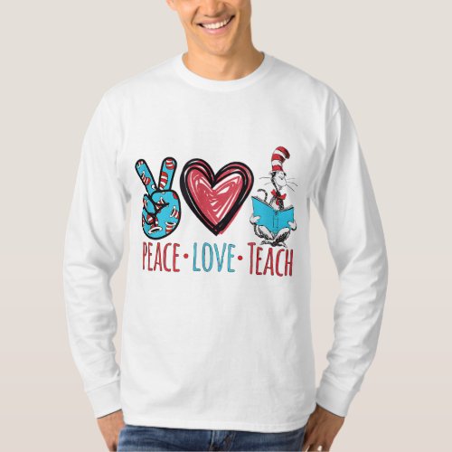 Peace love teach Back to School Teacher Gift Ideas T_Shirt