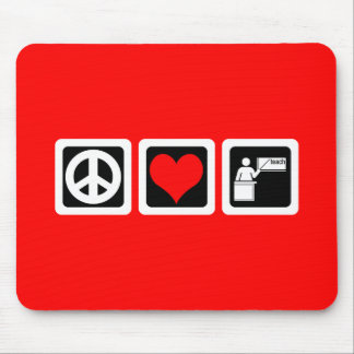 peace love teach mouse pad