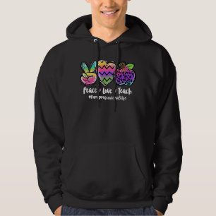 Peace Love Teach Paraprofessional Life Back To Sch Hoodie