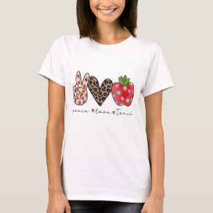 Peace Love Teach Teacher Apple T-Shirt